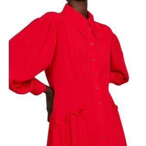 Saunders collective RTR size 10 red maxi dress ruffles holiday
